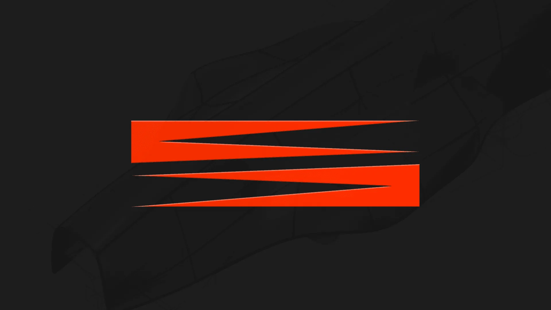 The red Shazoom mark centred on charcoal, a faint F1 car wireframe behind